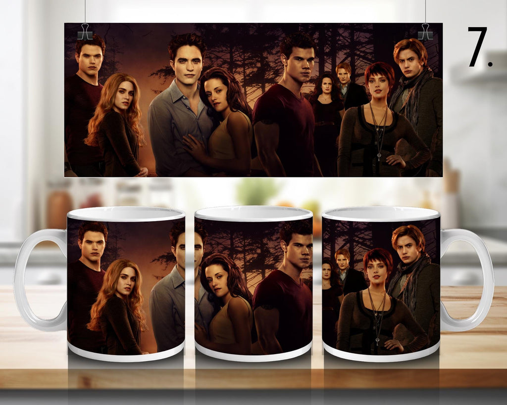 Twilight , Bella Swan, Edward Cullen, Jacob Black, Jasper Hale, Emmett Cullen, Esme, Rosalie Hale, Alice | 100% CERAMIC MUG, 11Oz = 330ml