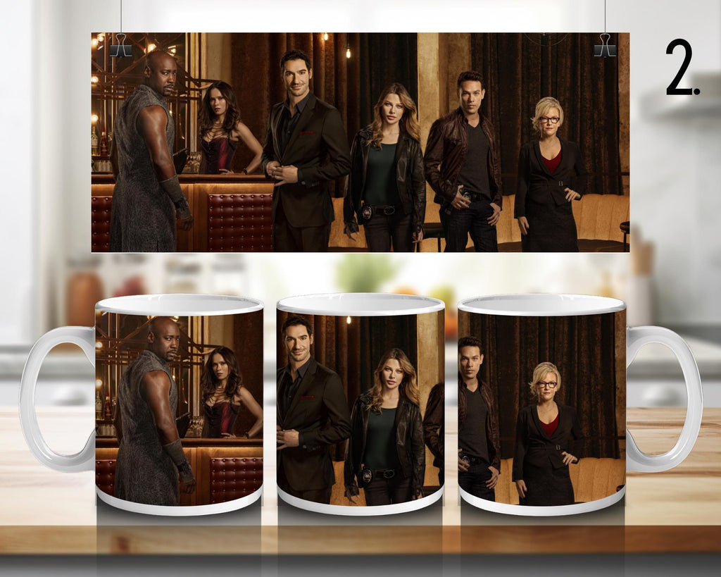 Lucifer, Chloe Decker, Mazikeen, Amenadiel, Dr Linda, Ella Lopez, netflixseries | 100% CERAMIC MUG, 11Oz = 330ml