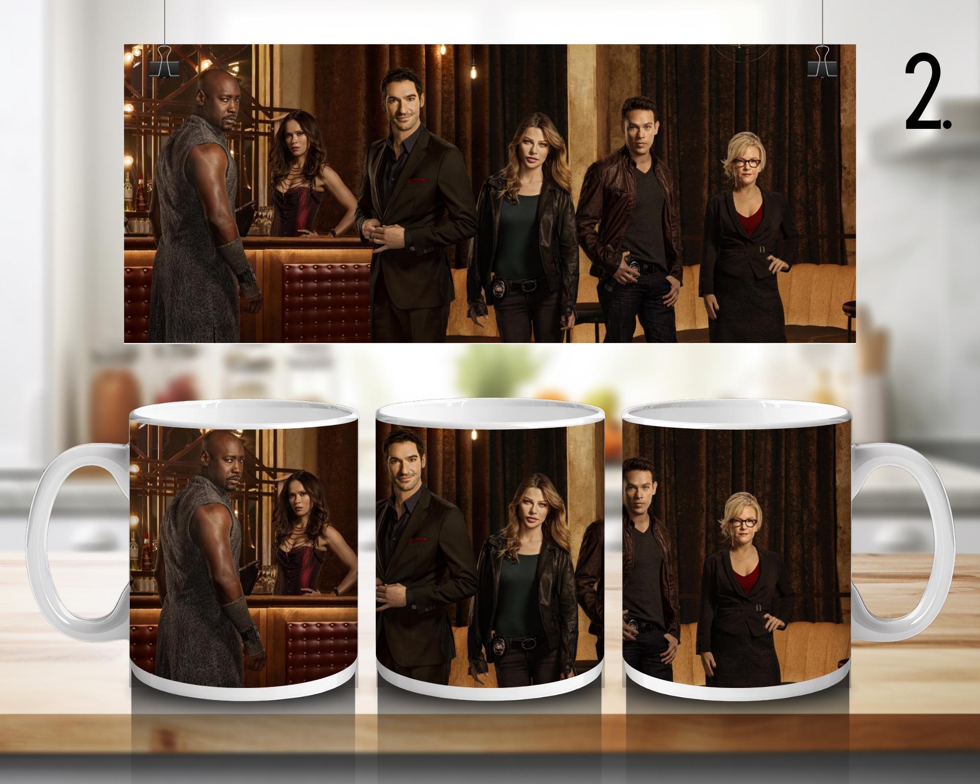 Lucifer, Chloe Decker, Mazikeen, Amenadiel, Dr Linda, Ella Lopez, netflixseries | 100% CERAMIC MUG, 11Oz = 330ml