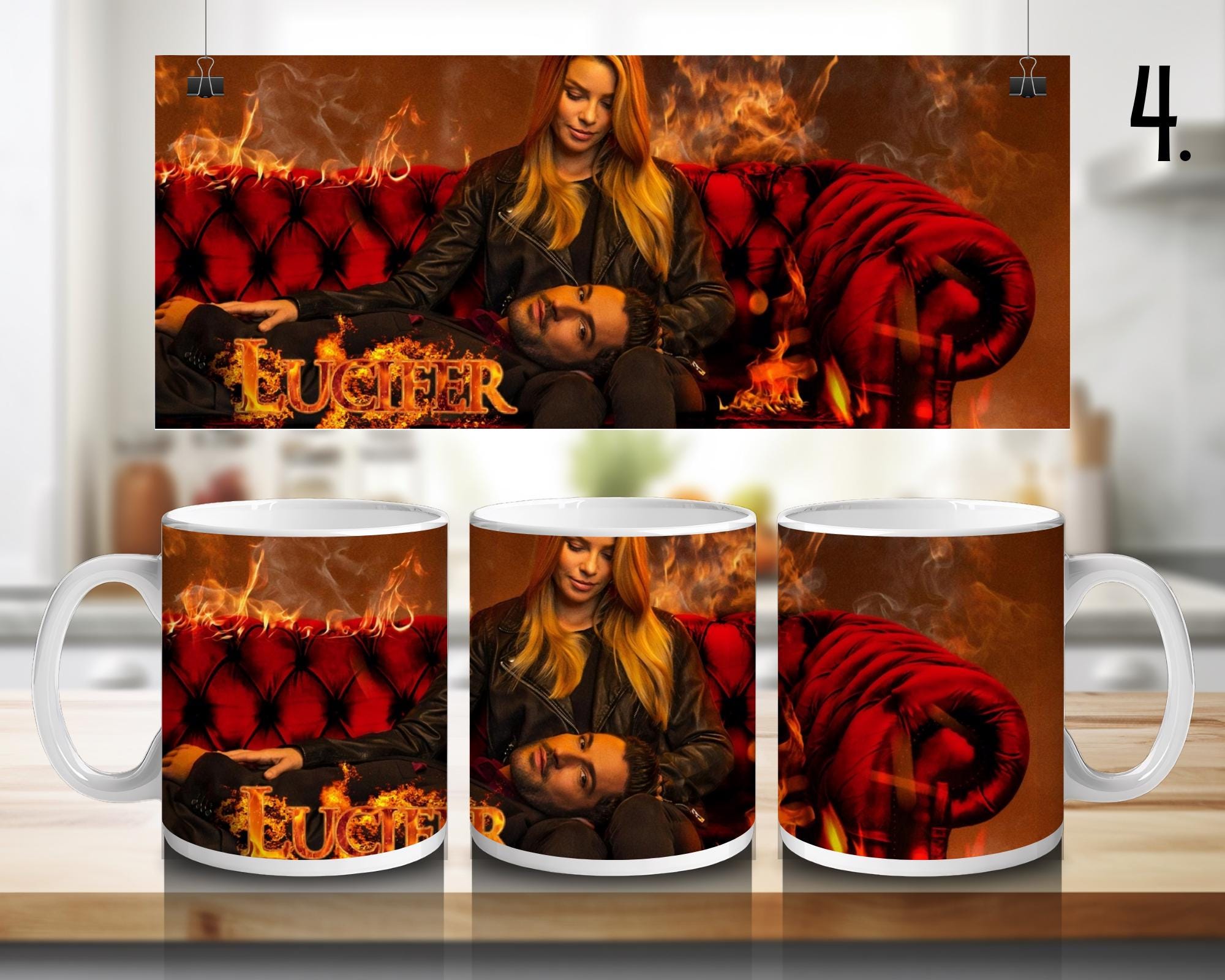 Lucifer, Chloe Decker, Mazikeen, Amenadiel, Dr Linda, Ella Lopez, netflixseries | 100% CERAMIC MUG, 11Oz = 330ml