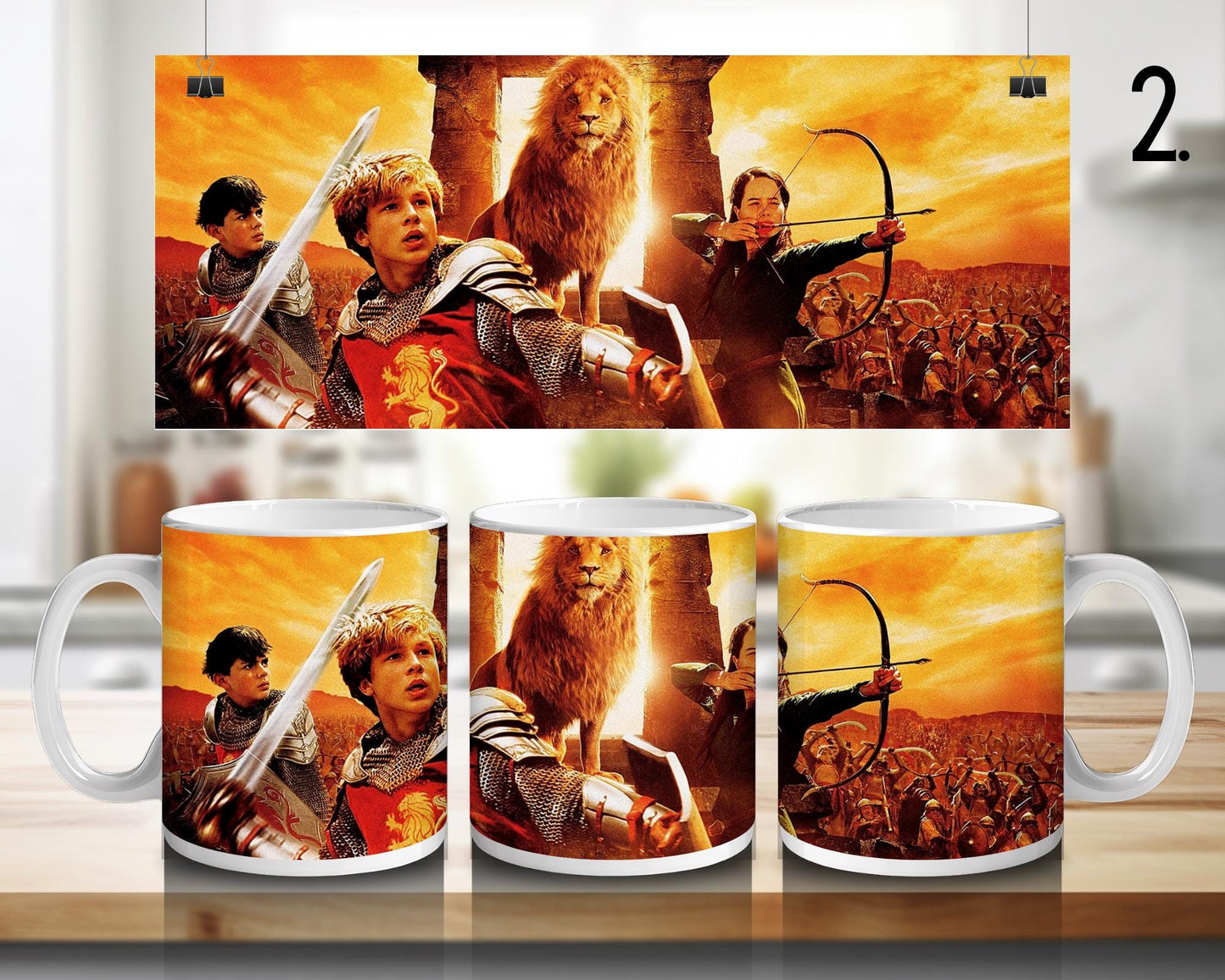 Ceramic mug The Chronicles of Narnia – Aslan and the Pevensie family