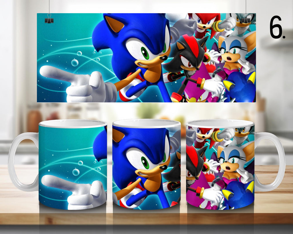 Sonic the Hedgehog, Sonic, Shadow, Knuckles, Tails, Dr Eggman | 100% CERAMIC MUG, 11Oz = 330ml