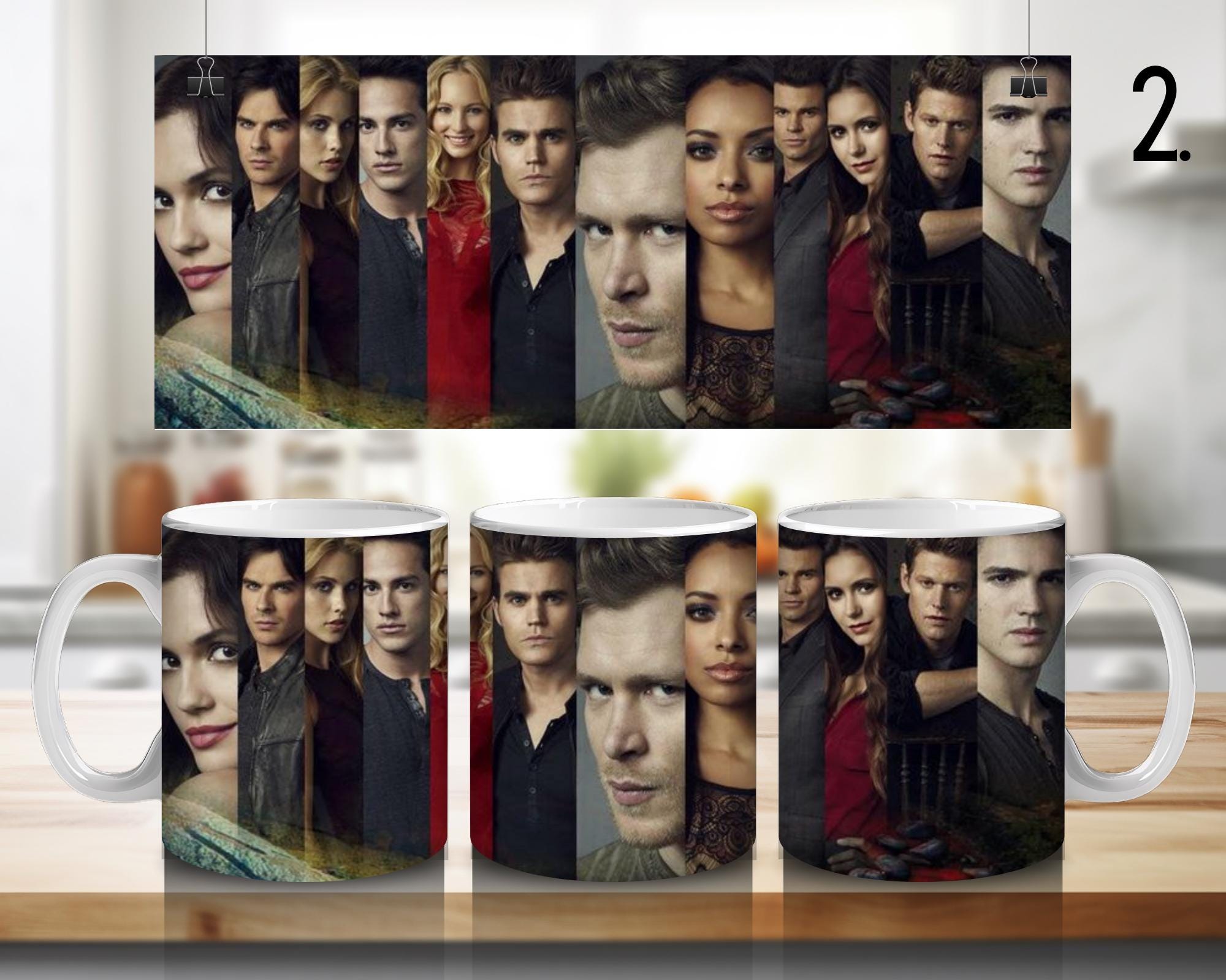 The Vampire Diaries, Damon Salvator, Stefan, Bonnie Bennett, Caroline Forbes, Elena Gilbert, Tyler | 100% CERAMIC MUG, 11Oz = 330ml