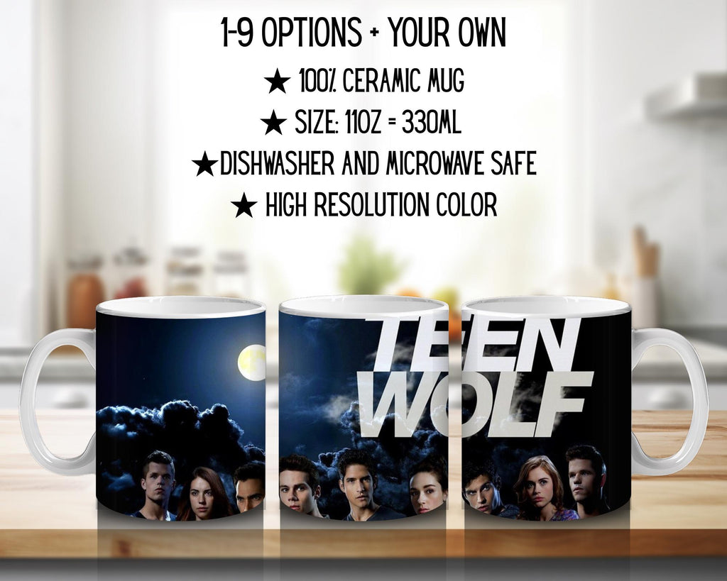 Teen Wolf, Scott, Stiles, Lydia, Alison, Stiles Stilinski, Lydia Martin, Allison Argent, Derek Hale  | 100% CERAMIC MUG, 11Oz = 330ml