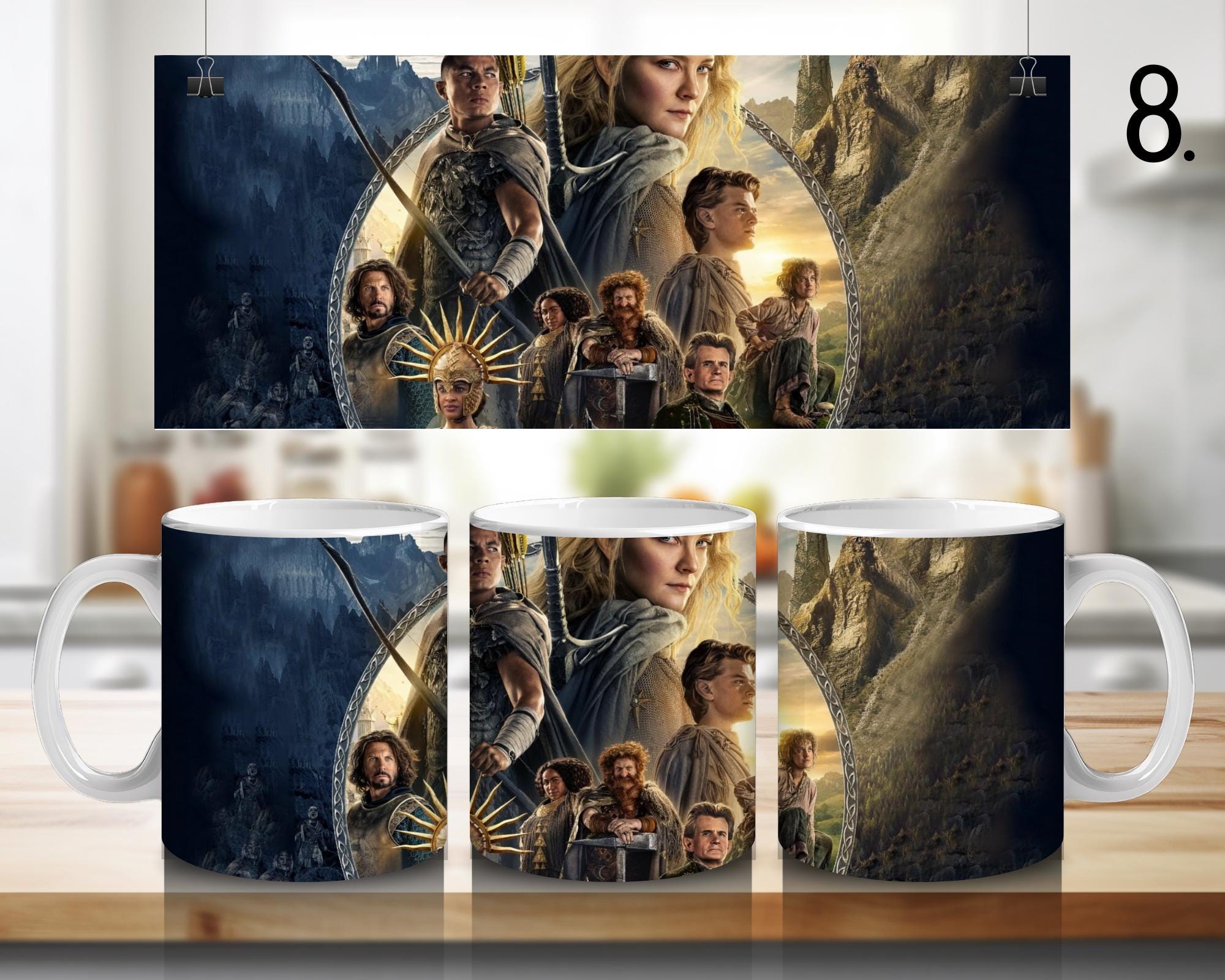 The Lord of the Rings, Frodo Baggins, Samwise Gamgee, Peregrin Took, Meriadok Brandybuck, Bilbo, Legolas | 100% CERAMIC MUG, 11Oz = 330ml