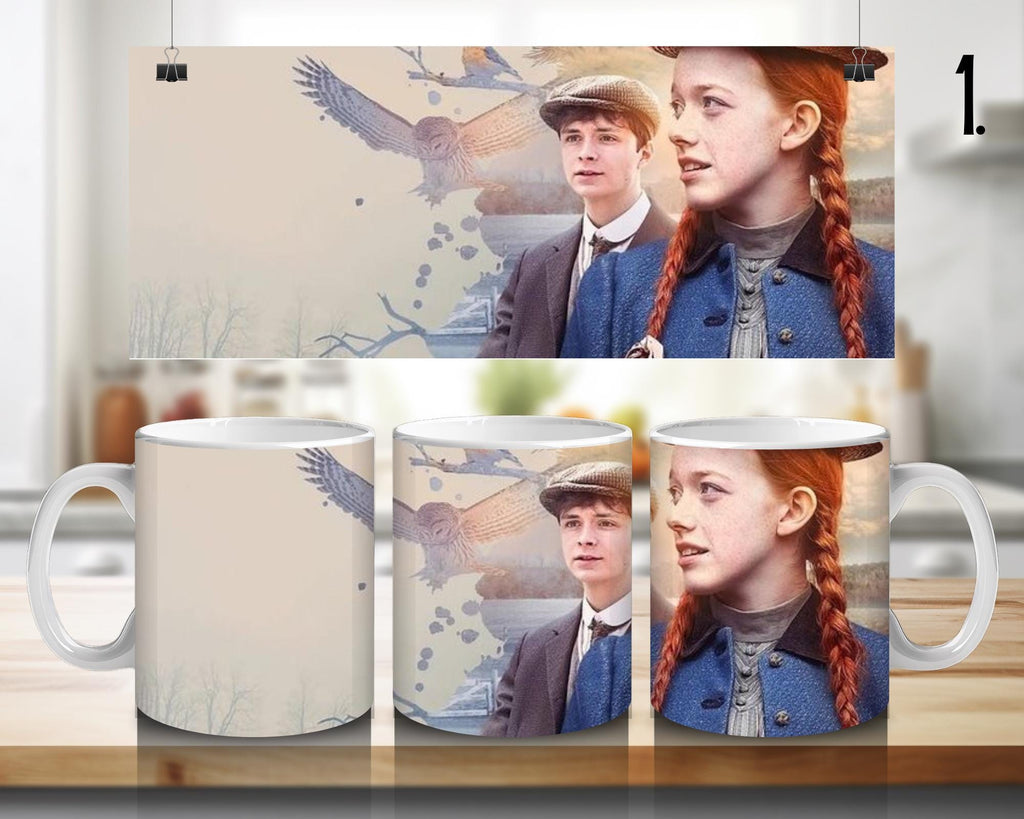Anne with an "e", Anne Shirley, Diana Barry, Gilbert Blythe, Anna and Gilbert  | 100% CERAMIC MUG, 11Oz = 330ml