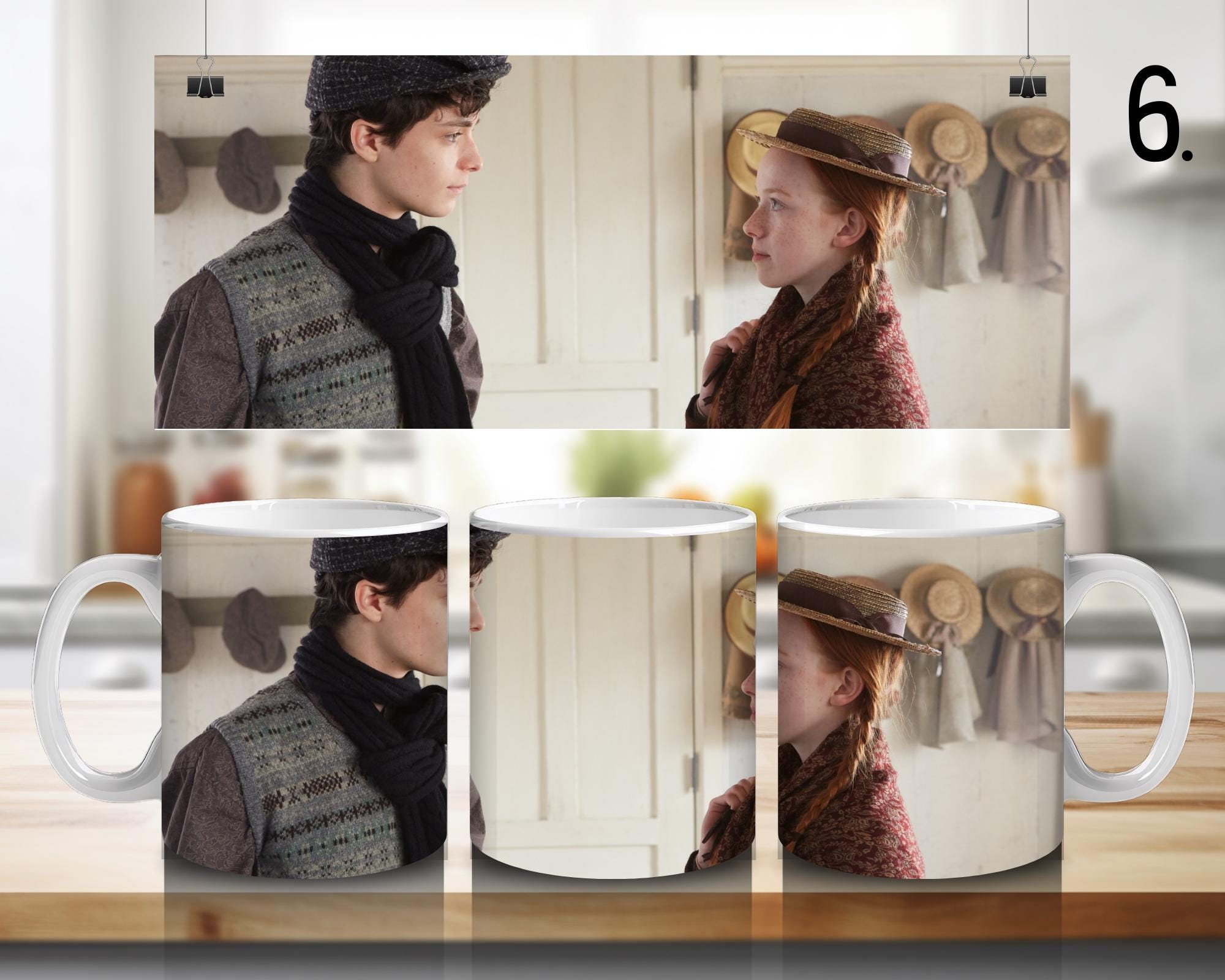 Anne with an "e", Anne Shirley, Diana Barry, Gilbert Blythe, Anna and Gilbert  | 100% CERAMIC MUG, 11Oz = 330ml