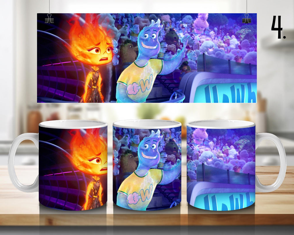 Elemental, Disney Pack, Ember Lumen, Gale, Lake | 100% CERAMIC MUG, 11Oz = 330ml