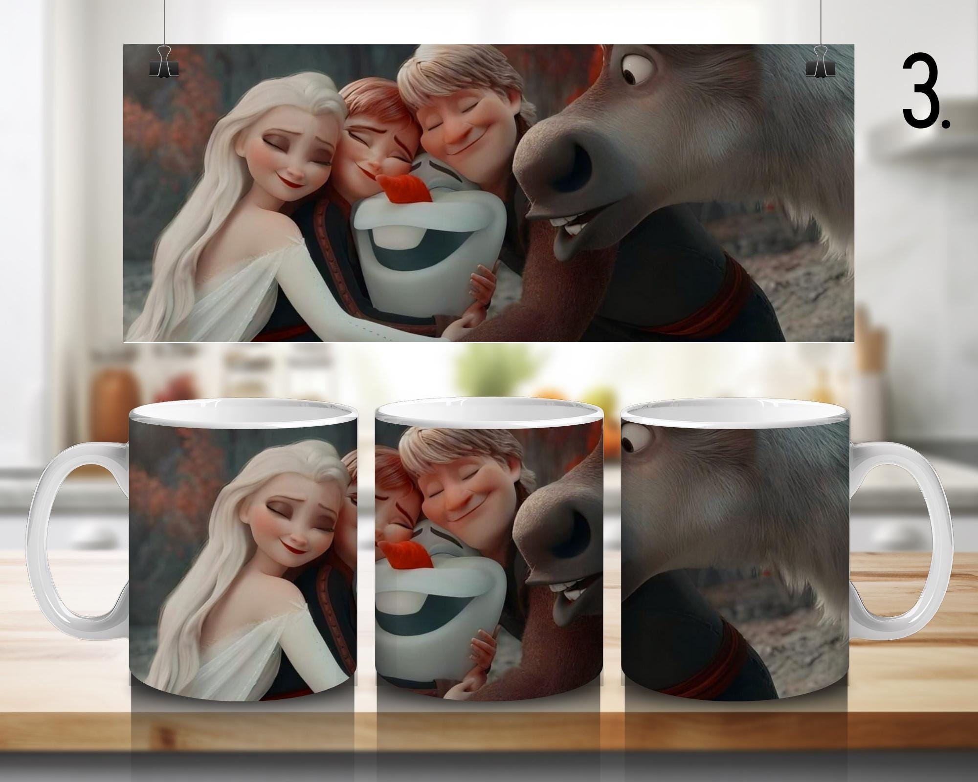 Frozen, Disney Pack, Olaf, Anna, Elsa, Swen, Arendalle  | 100% CERAMIC MUG, 11Oz = 330ml