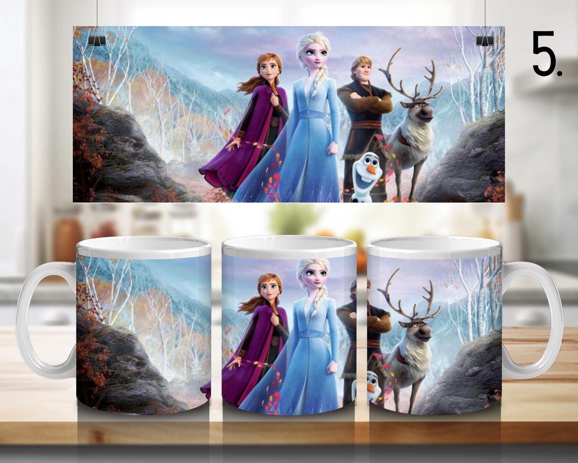 Frozen, Disney Pack, Olaf, Anna, Elsa, Swen, Arendalle  | 100% CERAMIC MUG, 11Oz = 330ml