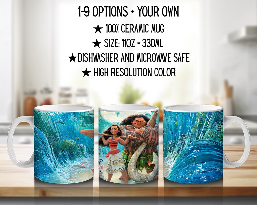 Moana, Maui, Disney Pack   | 100% CERAMIC MUG, 11Oz = 330ml