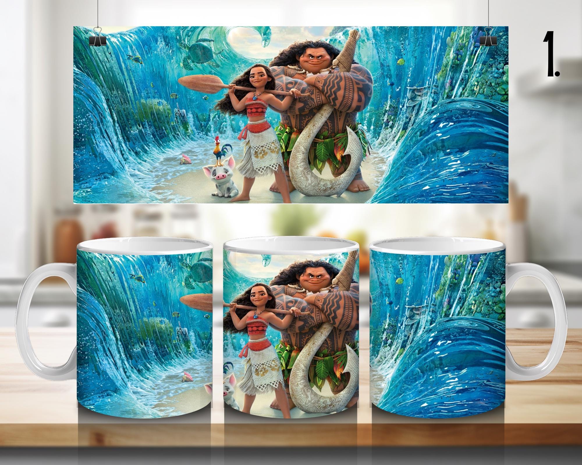 Moana, Maui, Disney Pack   | 100% CERAMIC MUG, 11Oz = 330ml