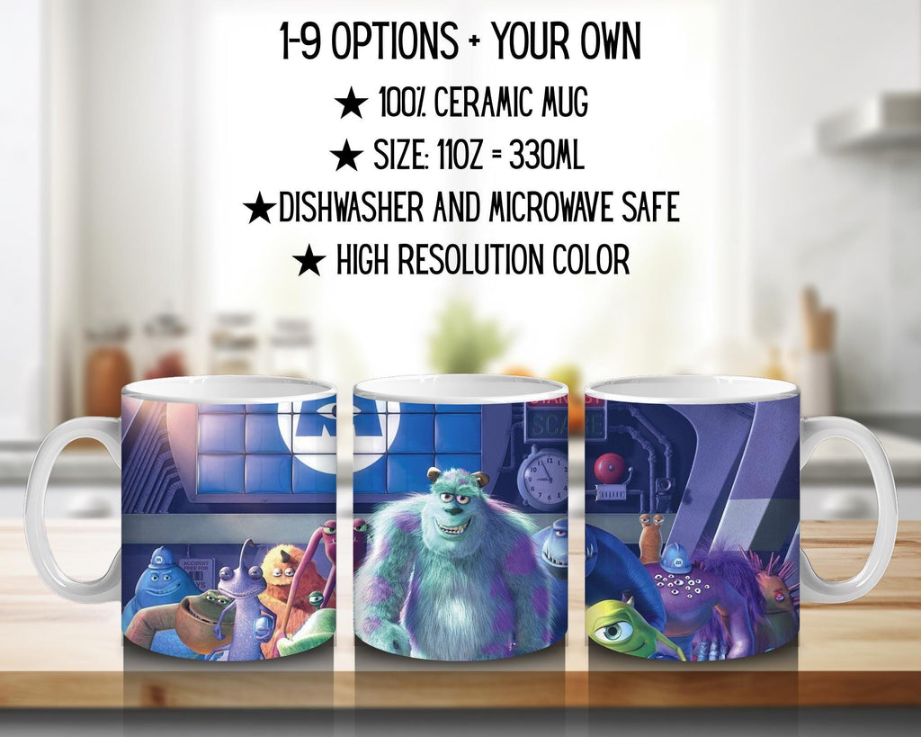 Monsters, Inc. Disney Pack, Mike, Sulivan | 100% CERAMIC MUG, 11Oz = 330ml