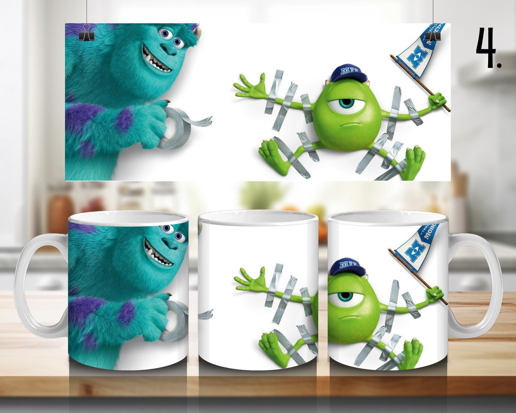 Monsters, Inc. Disney Pack, Mike, Sulivan | 100% CERAMIC MUG, 11Oz = 330ml