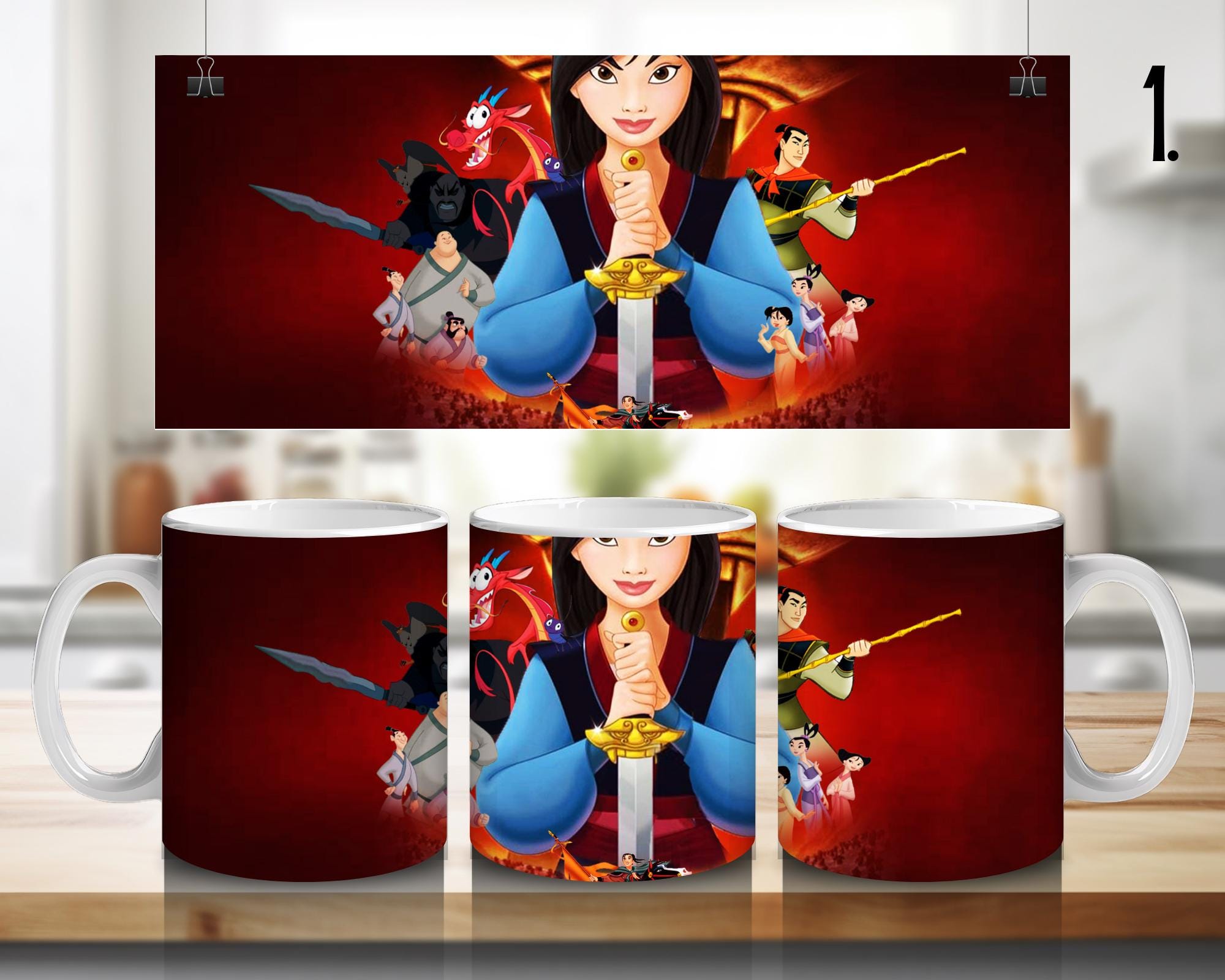 Mulan, Mushu, Li Shang, Disney Pack  | 100% CERAMIC MUG, 11Oz = 330ml