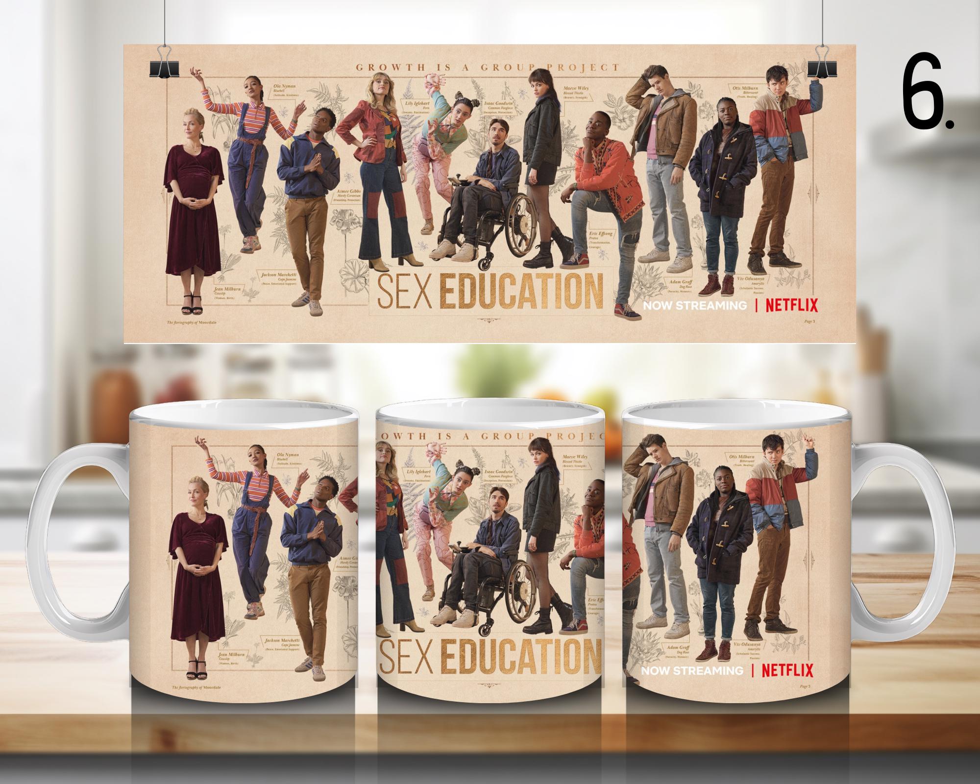 Sex Education, Otis Milburn, Jean Milburn, Maeve Wiley, Eric Effiong, Aimee Gibbs, netflixseries | 100% CERAMIC MUG, 11Oz = 330ml