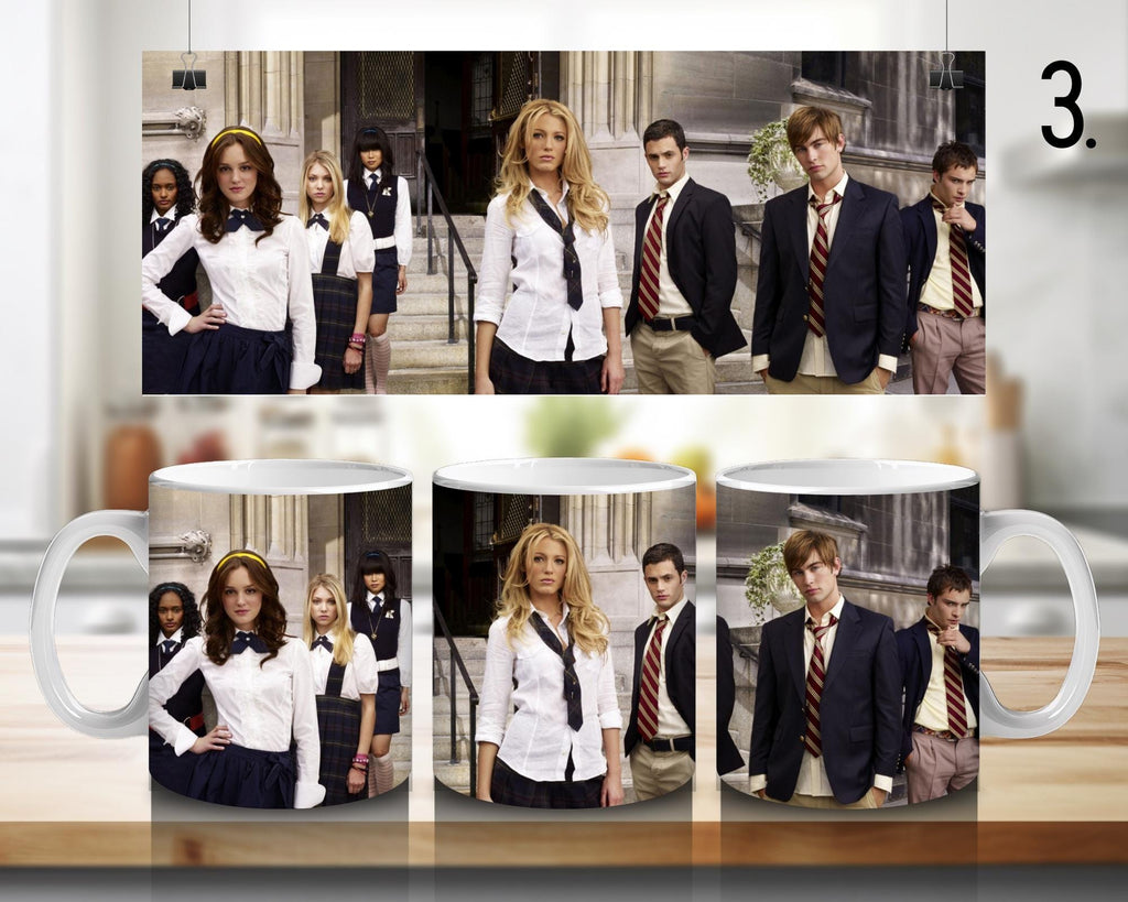 Gossip Girl, Blair Waldorf, Serena van der Woodsen, Dan Humphrey, Nate Archibald, Chuck Bass, Jenny | 100% CERAMIC MUG, 11Oz = 330ml