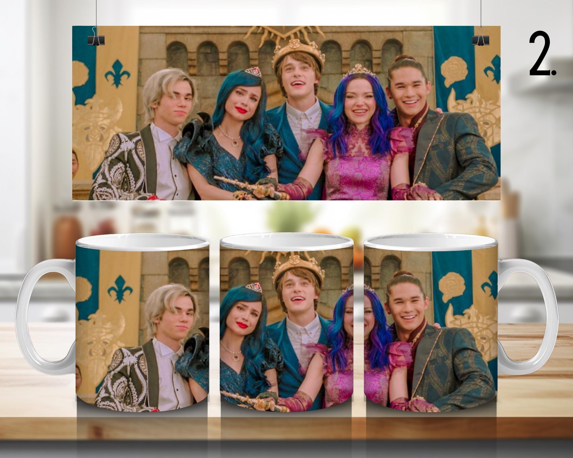 Disney Descendants, Mal and Ben, Evie, Jay, Carlos, Uma, Audrey, Dove Cameron, Sofia Carson, Mitchell Hope | 100% CERAMIC MUG, 11Oz = 330ml