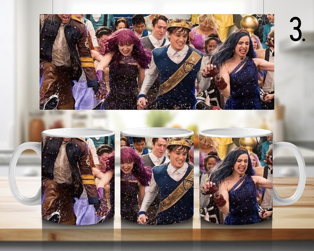 Disney Descendants, Mal and Ben, Evie, Jay, Carlos, Uma, Audrey, Dove Cameron, Sofia Carson, Mitchell Hope | 100% CERAMIC MUG, 11Oz = 330ml