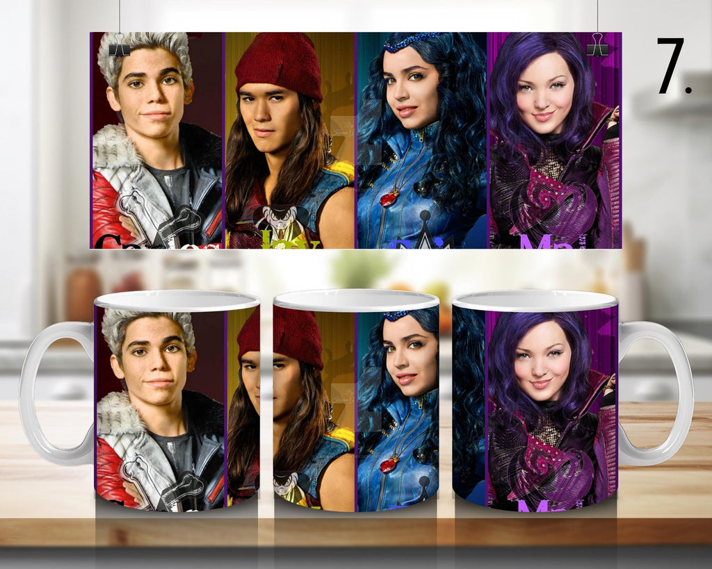 Disney Descendants, Mal and Ben, Evie, Jay, Carlos, Uma, Audrey, Dove Cameron, Sofia Carson, Mitchell Hope | 100% CERAMIC MUG, 11Oz = 330ml
