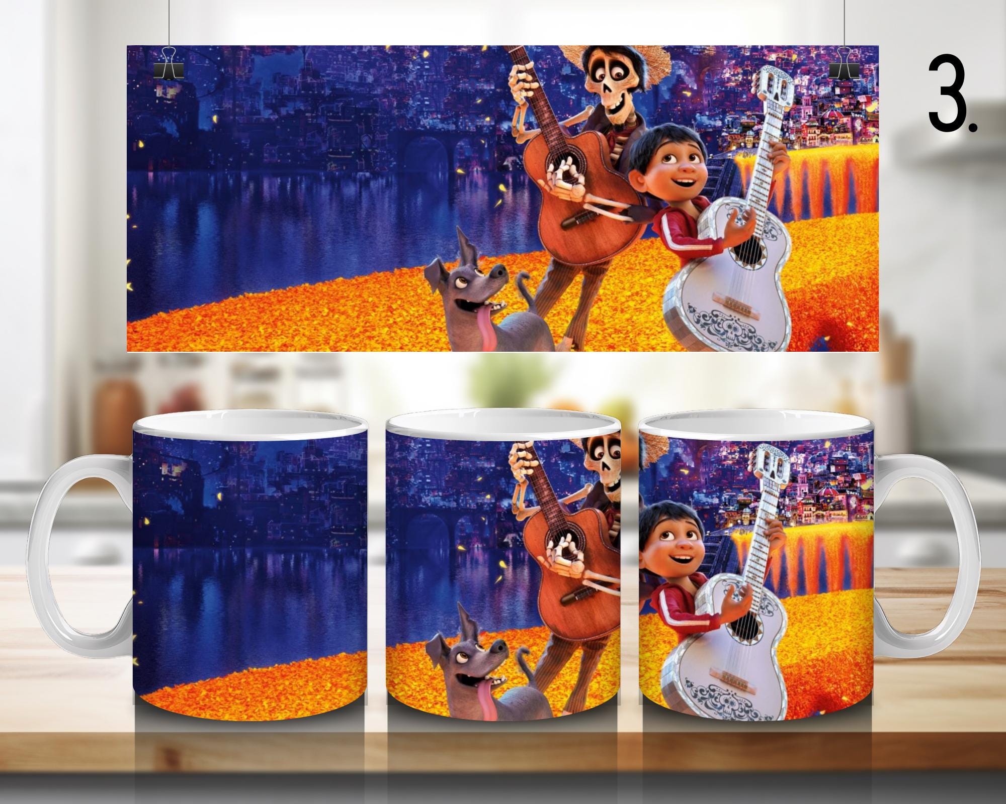 Coco, Disney Pack , Miguel, Hector, Ernesto de la Cruz, Abuelita, Imelda | 100% CERAMIC MUG, 11Oz = 330ml