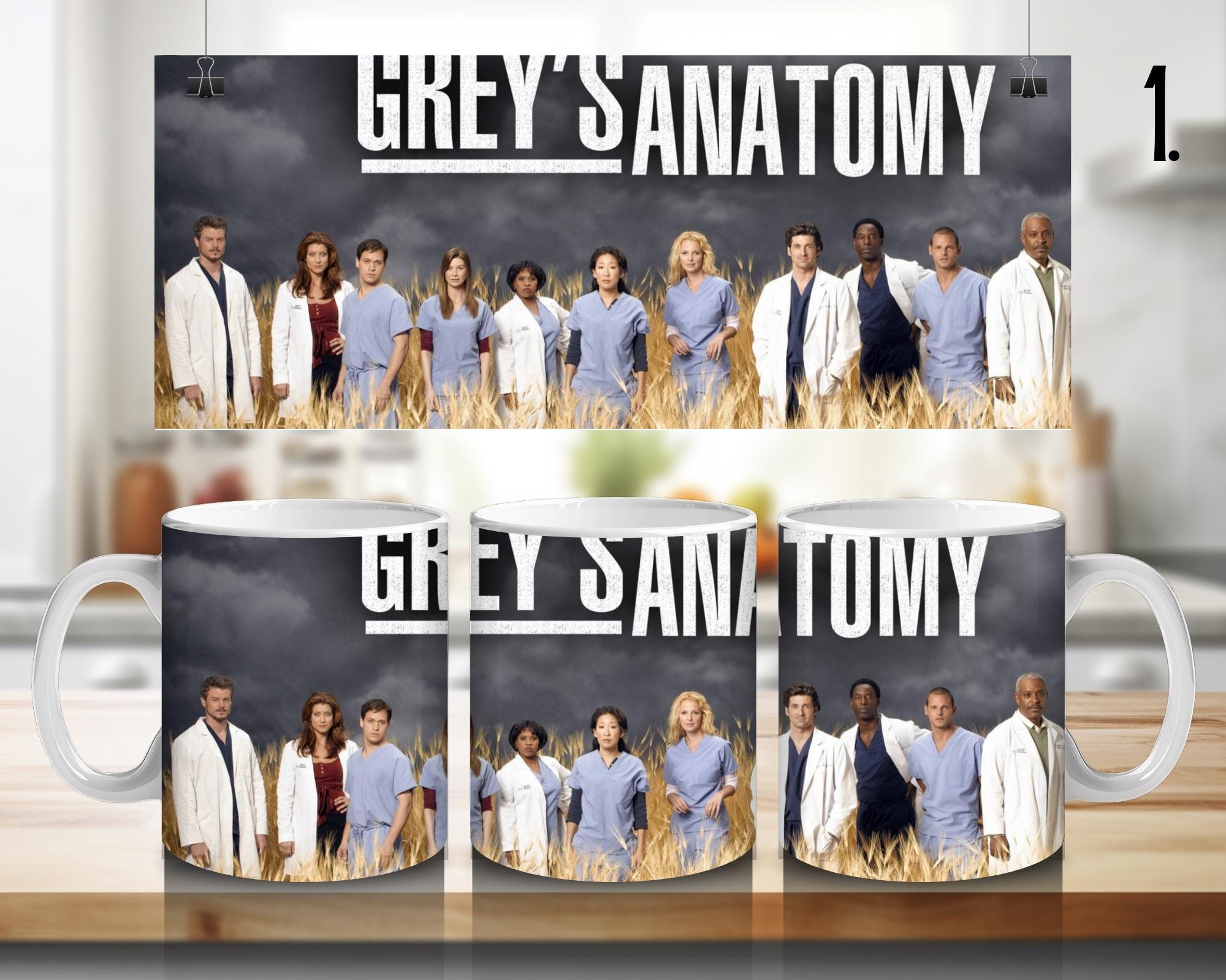 Grey's Anatomy, Meredith Grey, Miranda Bailey, Derek Shepherd, Alex Karev, Cristina Yang , Seattle Greys | 100% CERAMIC MUG, 11Oz = 330ml