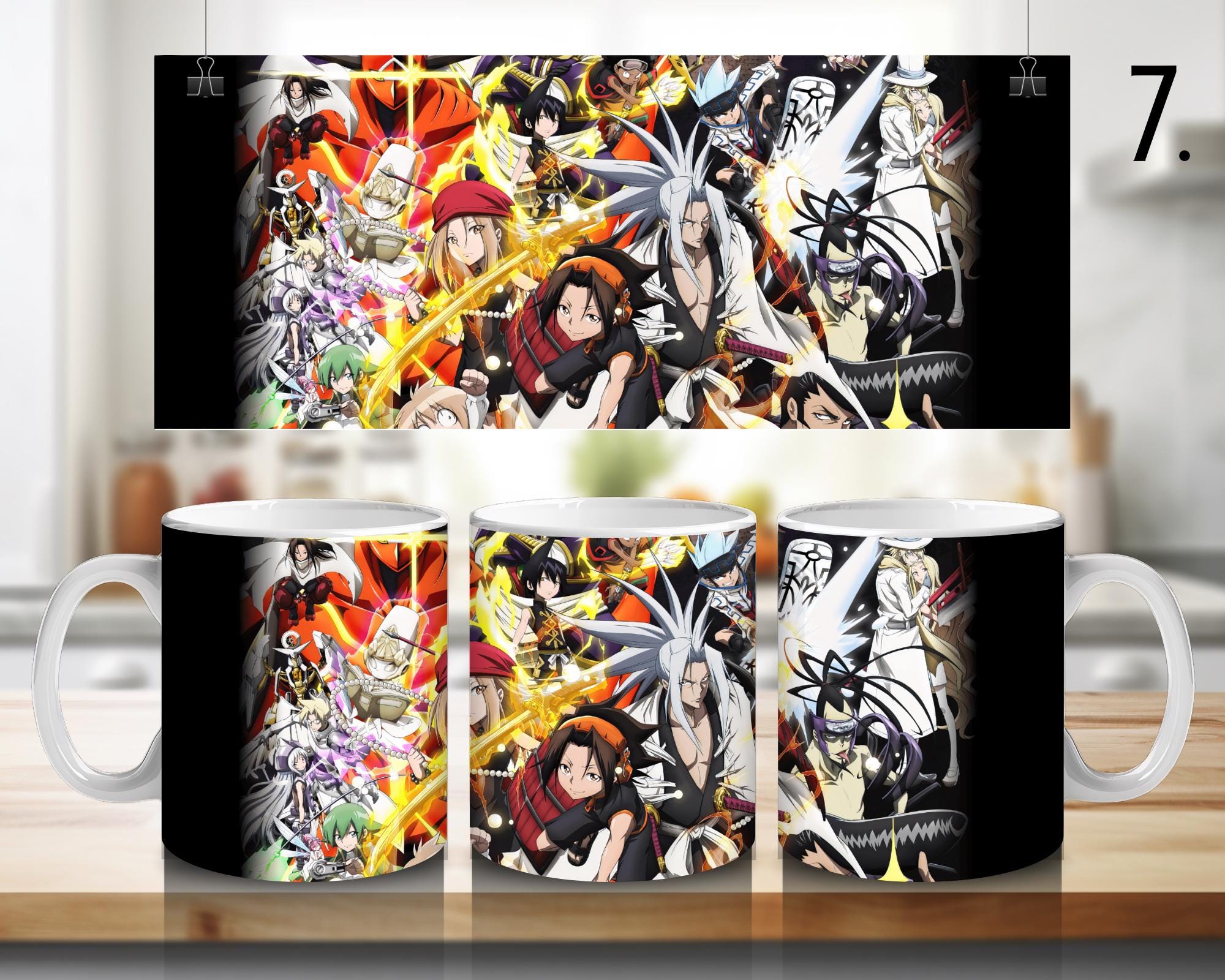 Shaman King, Asakura Yoh, Asakura Anna, Usui Horokeu, Tao Ren, Tao Jeanne, Amidamaru, Manta Oyamada | 100% CERAMIC MUG, 11Oz = 330ml