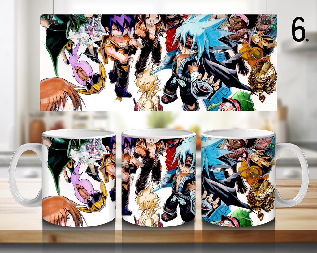Shaman King, Asakura Yoh, Asakura Anna, Usui Horokeu, Tao Ren, Tao Jeanne, Amidamaru, Manta Oyamada | 100% CERAMIC MUG, 11Oz = 330ml