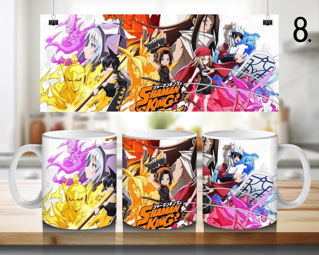 Shaman King, Asakura Yoh, Asakura Anna, Usui Horokeu, Tao Ren, Tao Jeanne, Amidamaru, Manta Oyamada | 100% CERAMIC MUG, 11Oz = 330ml
