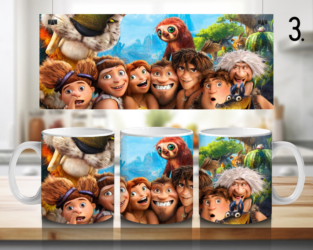 The Croods, Grug, Eep, Guy, Ugga, Thunk, Belt, Sandy, Disney | 100% CERAMIC MUG, 11Oz = 330ml