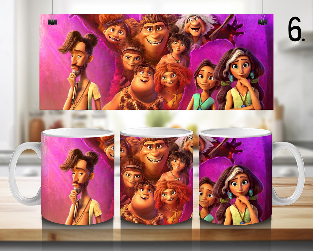 The Croods, Grug, Eep, Guy, Ugga, Thunk, Belt, Sandy, Disney | 100% CERAMIC MUG, 11Oz = 330ml