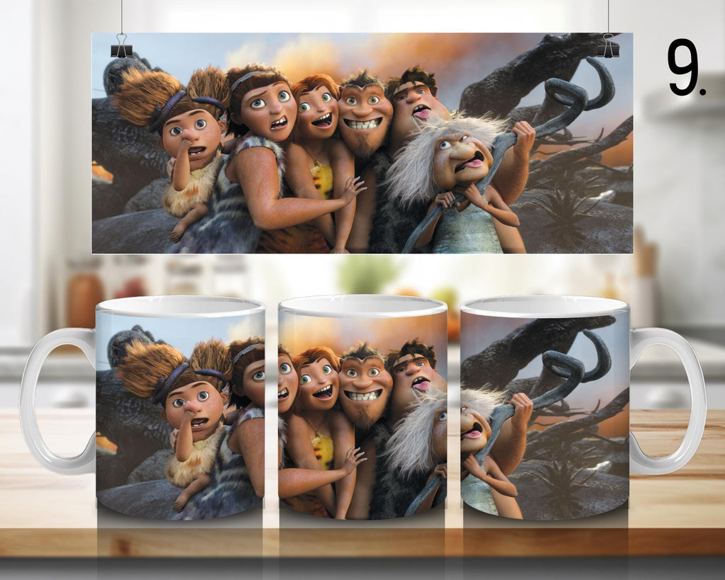 The Croods, Grug, Eep, Guy, Ugga, Thunk, Belt, Sandy, Disney | 100% CERAMIC MUG, 11Oz = 330ml