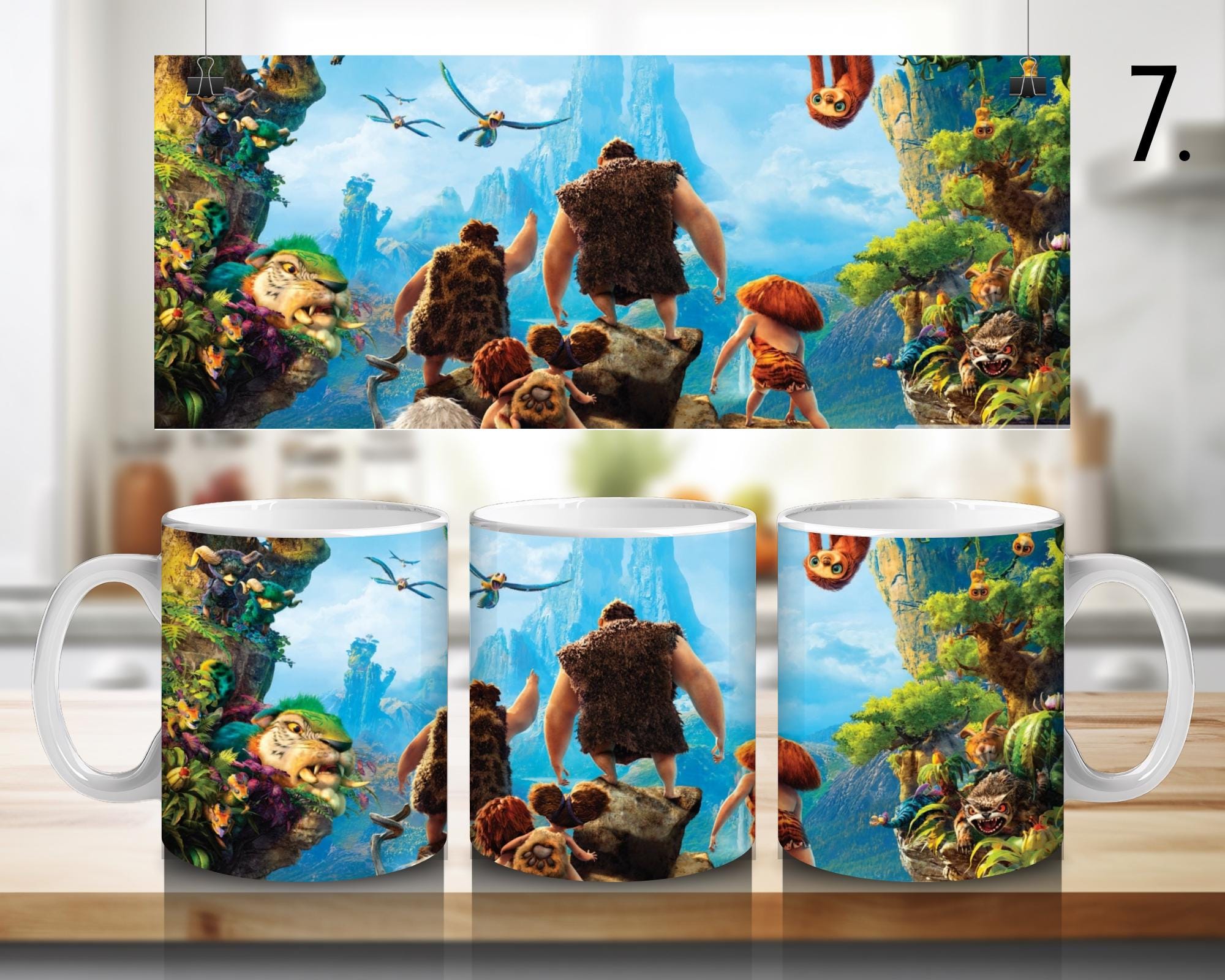 The Croods, Grug, Eep, Guy, Ugga, Thunk, Belt, Sandy, Disney | 100% CERAMIC MUG, 11Oz = 330ml