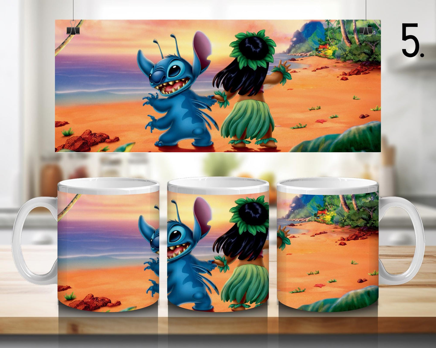 Kubek ceramiczny Lilo i Stitch / Lilo & Stitch – Ohana, Stitch i Angel