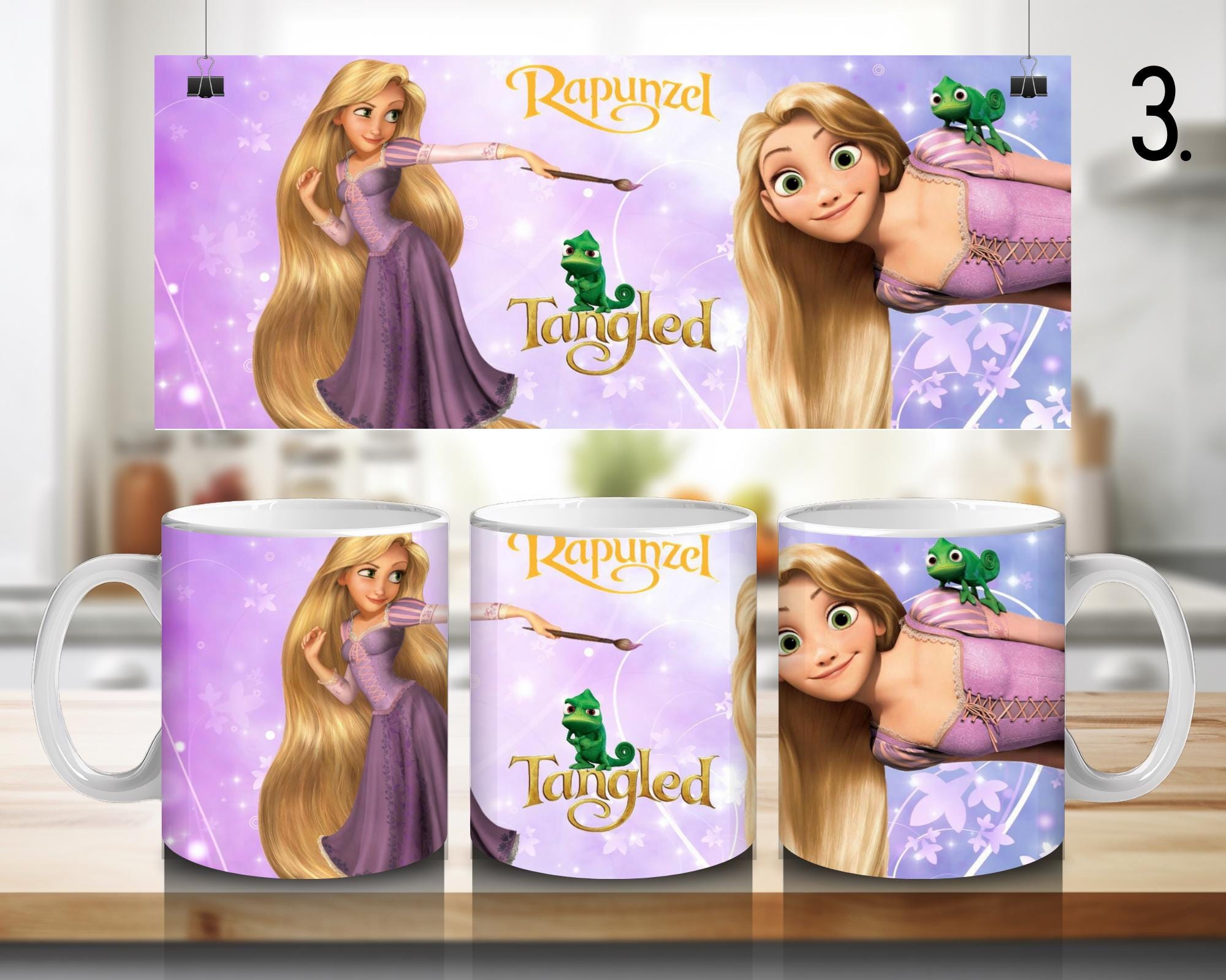 Tangled, Rapunzel, Flynn Rider, Mother Gothel, Pascal, Maximus, Disney | 100% CERAMIC MUG, 11Oz = 330ml