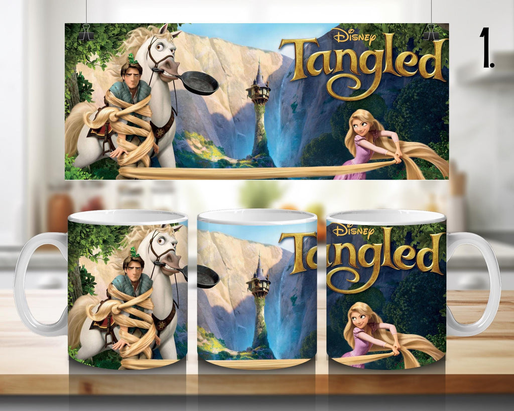 Tangled, Rapunzel, Flynn Rider, Mother Gothel, Pascal, Maximus, Disney | 100% CERAMIC MUG, 11Oz = 330ml