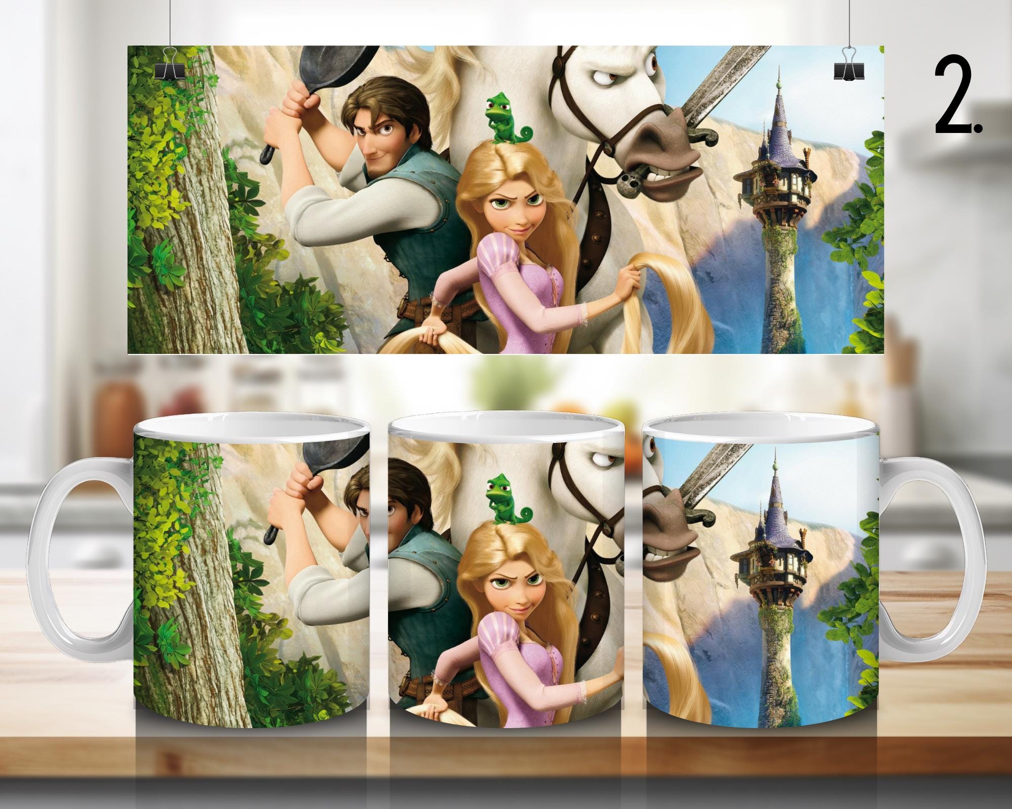 Tangled, Rapunzel, Flynn Rider, Mother Gothel, Pascal, Maximus, Disney | 100% CERAMIC MUG, 11Oz = 330ml