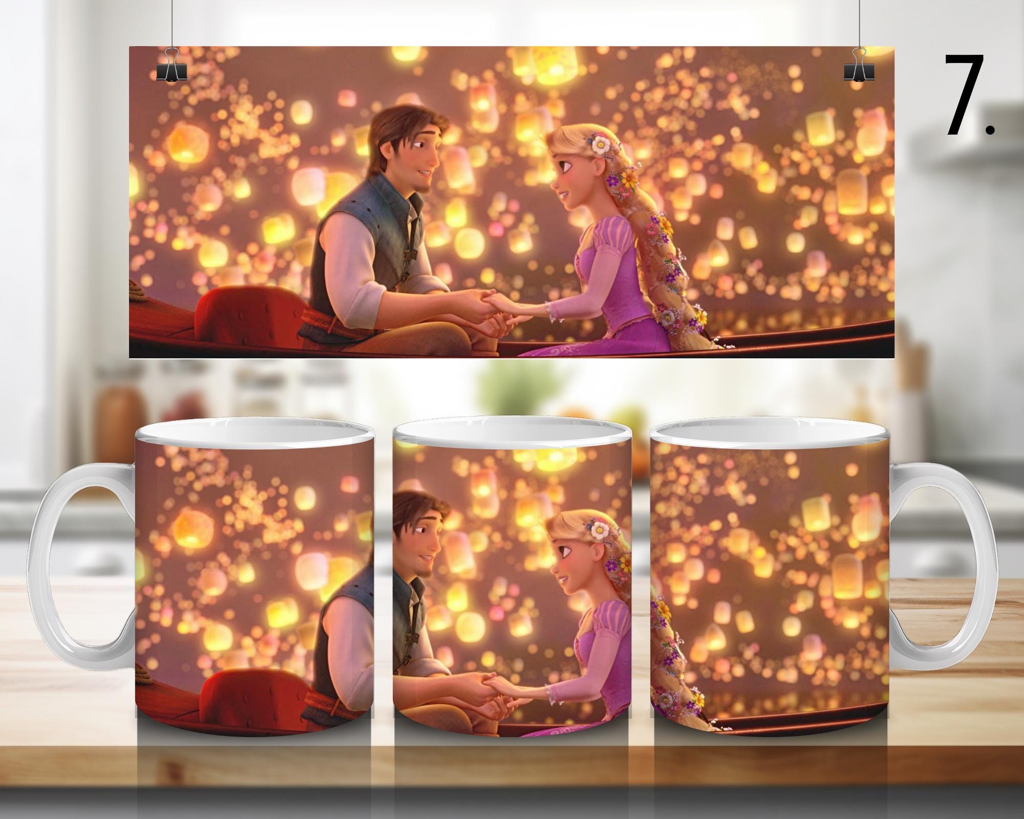 Tangled, Rapunzel, Flynn Rider, Mother Gothel, Pascal, Maximus, Disney | 100% CERAMIC MUG, 11Oz = 330ml