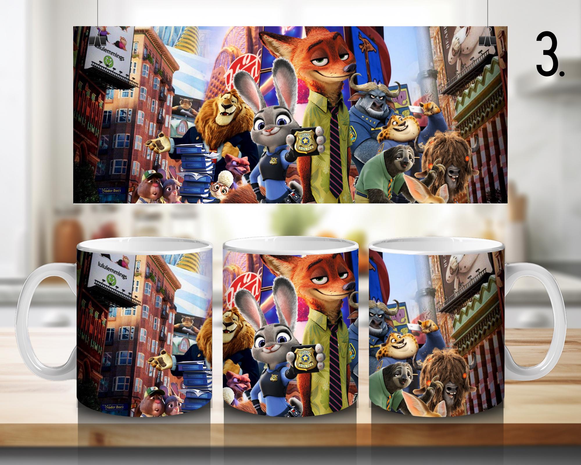 Zootopia, Judy Hopps, Nick Bajer, Bellwether, Clawhauser, Bonnie Hopps, Disney | 100% CERAMIC MUG, 11Oz = 330ml