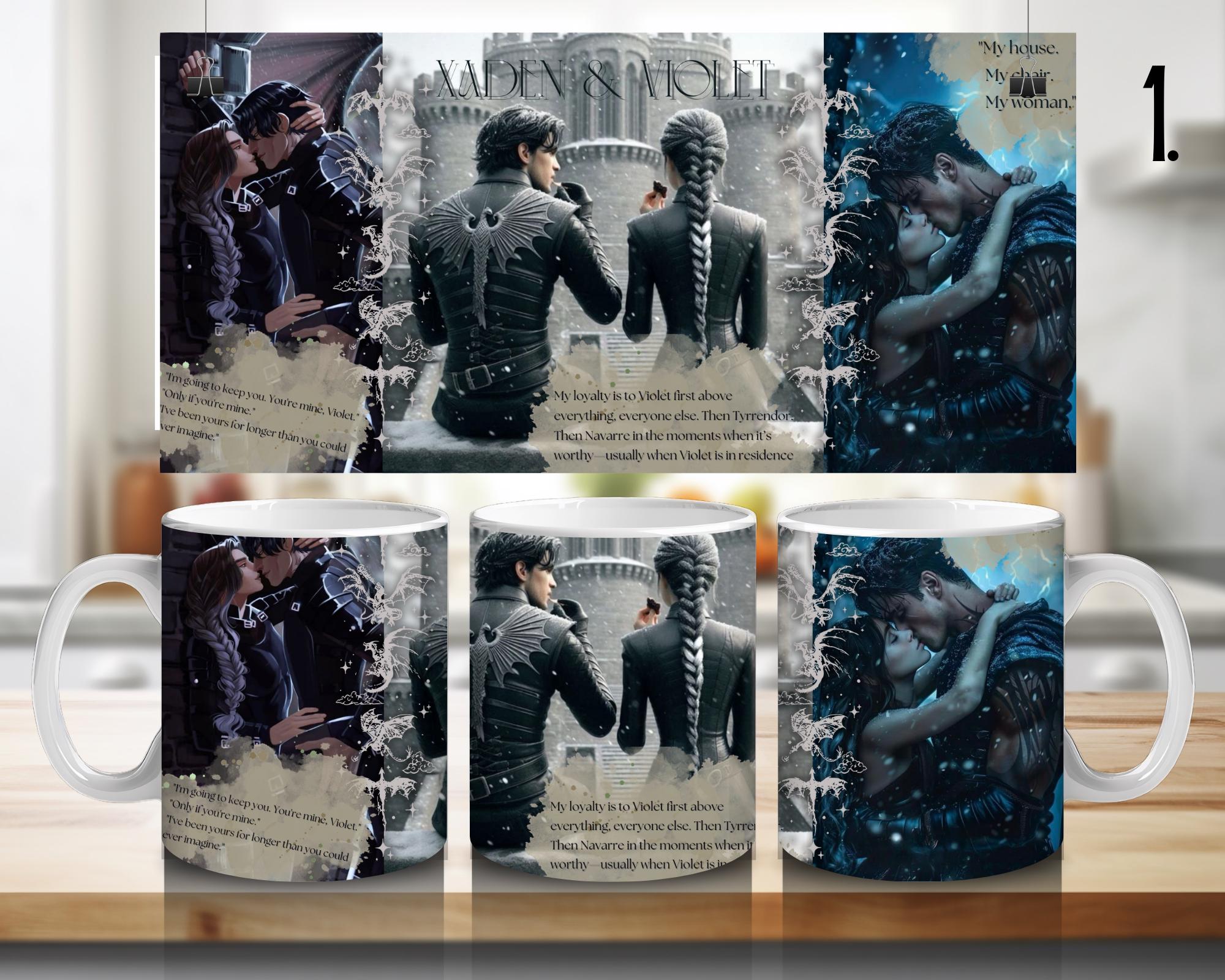 Fourth Wing, Iron Flame, Xaden Riorson, Violet Sorrengail, Tairn, Sgaeyl, Andarna, Basgiath War College | 100% CERAMIC MUG, 11Oz = 330ml