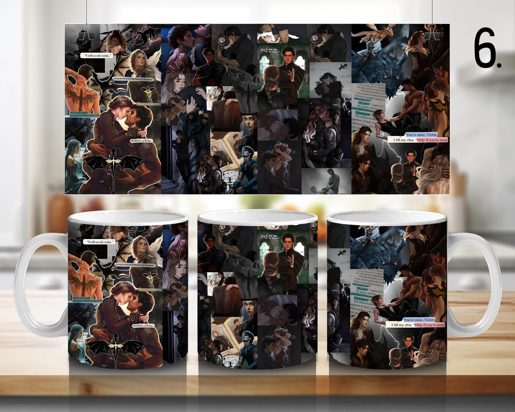 Fourth Wing, Iron Flame, Xaden Riorson, Violet Sorrengail, Tairn, Sgaeyl, Andarna, Basgiath War College | 100% CERAMIC MUG, 11Oz = 330ml