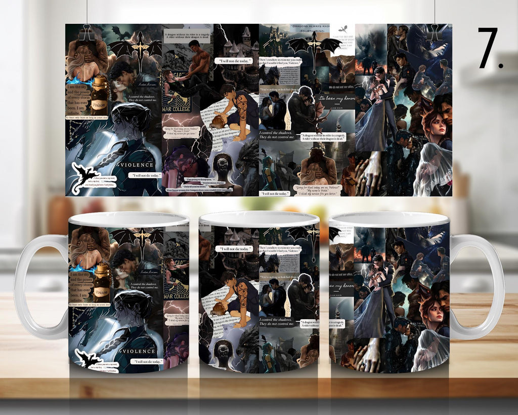 Fourth Wing, Iron Flame, Xaden Riorson, Violet Sorrengail, Tairn, Sgaeyl, Andarna, Basgiath War College | 100% CERAMIC MUG, 11Oz = 330ml