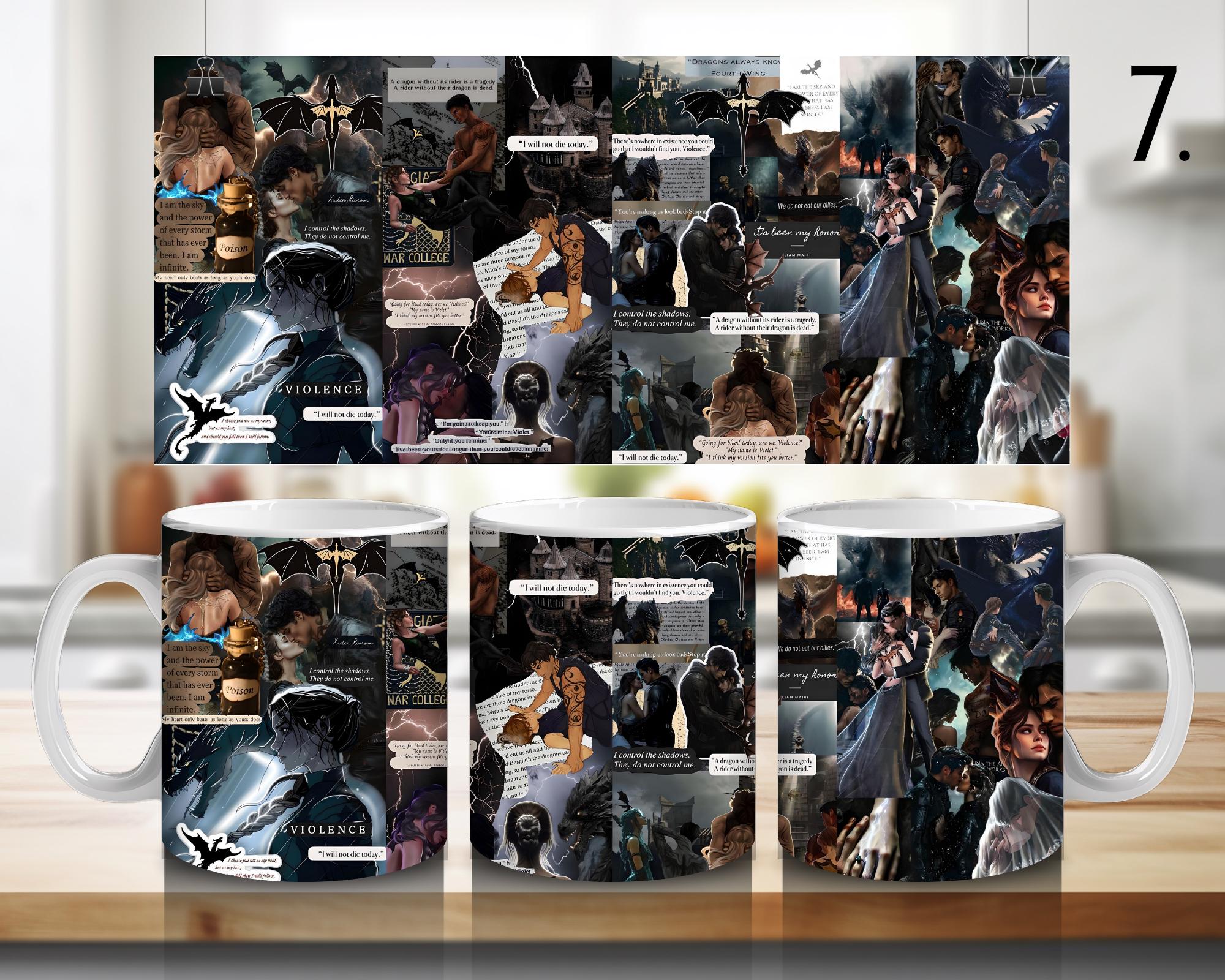 Fourth Wing, Iron Flame, Xaden Riorson, Violet Sorrengail, Tairn, Sgaeyl, Andarna, Basgiath War College | 100% CERAMIC MUG, 11Oz = 330ml