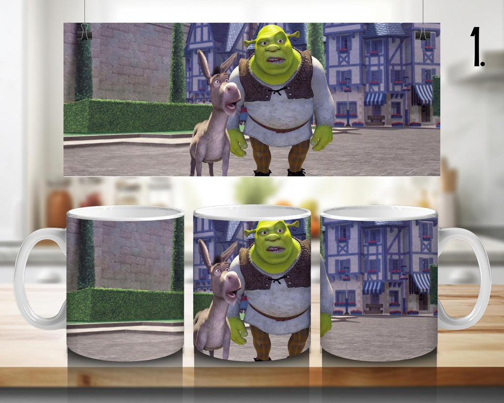 Shrek, Fiona, Donkey, Disney Pack | 100% CERAMIC MUG, 11Oz = 330ml