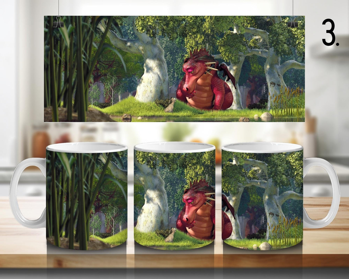 Shrek Ceramic Mug / Shrek – Shrek, Fiona and Donkey