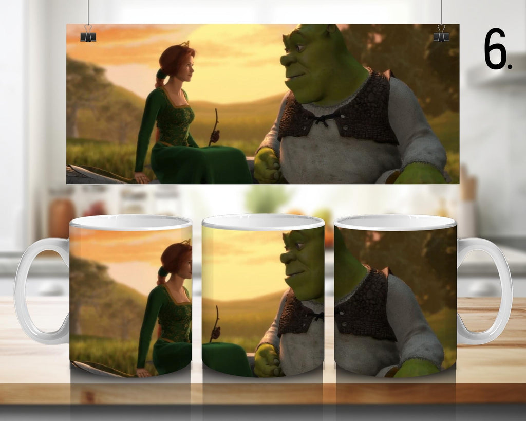 Shrek, Fiona, Donkey, Disney Pack | 100% CERAMIC MUG, 11Oz = 330ml