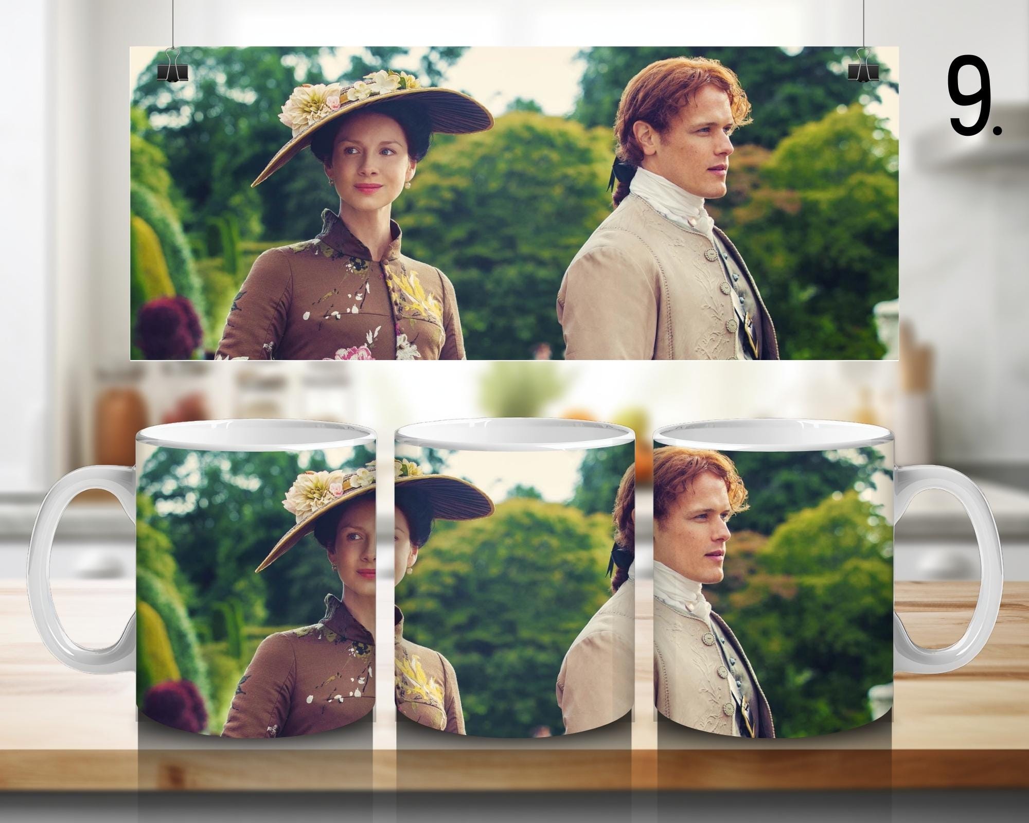 Outlander, Claire Randall, Jamie Fraser, Frank Randall, Murtagh Fitzgibbons, Brianna Randall Fraser | 100% CERAMIC MUG, 11Oz = 330ml