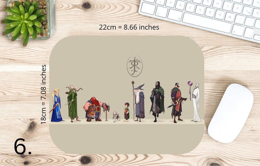 The Lord of the Rings, Frodo Baggins, Samwise Gamgee, Peregrin Took, Meriadok Brandybuck, Bilbo, Legolas | MAUSEPAD, Gaming Mouse Pad