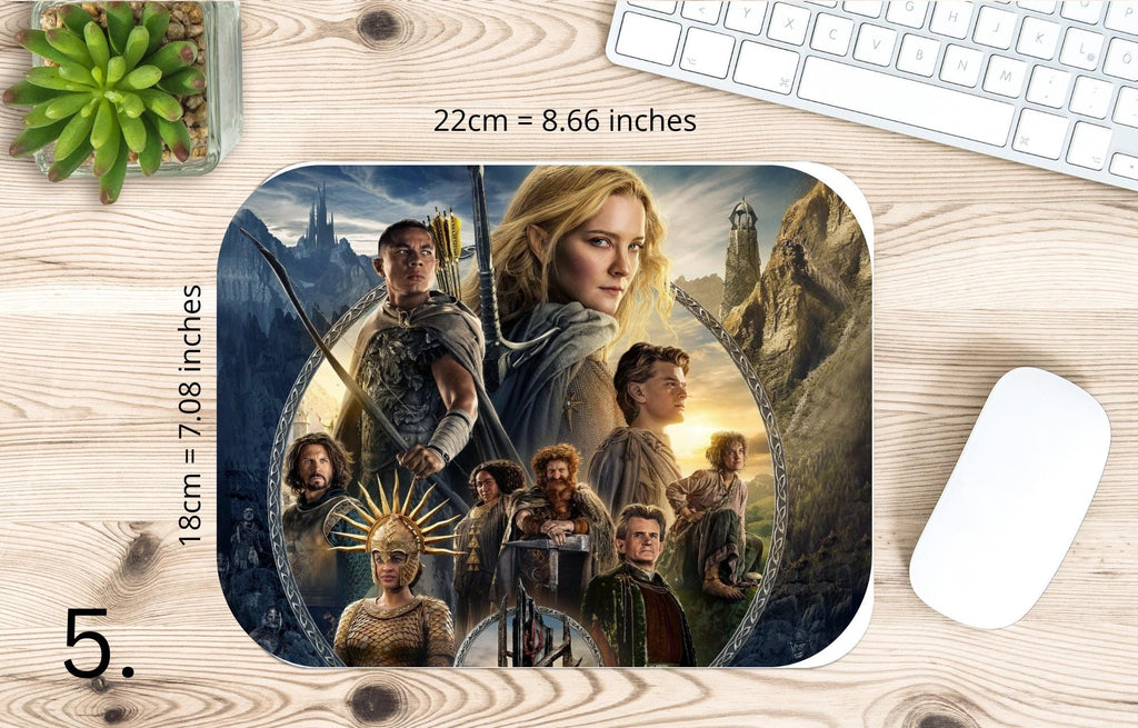 The Lord of the Rings, Frodo Baggins, Samwise Gamgee, Peregrin Took, Meriadok Brandybuck, Bilbo, Legolas | MAUSEPAD, Gaming Mouse Pad