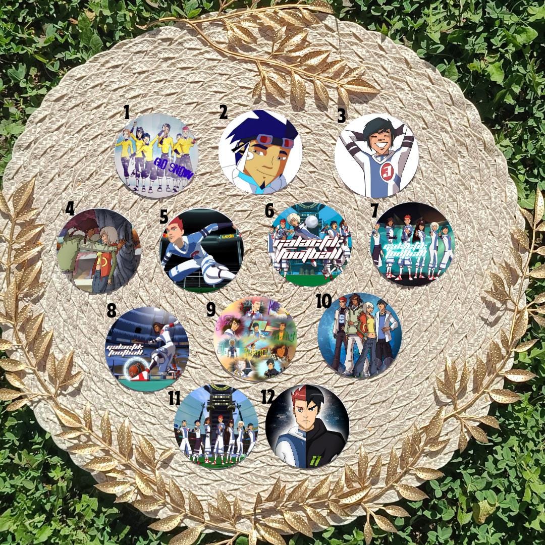 Galactik Football, D' Jok, Aarch, Ahito, Micro-Ice, Rocket, Tia, Thran, Mei, Snow Kids, Paradisian, Akillians | PINS, KEYCHAIN, MAGNET